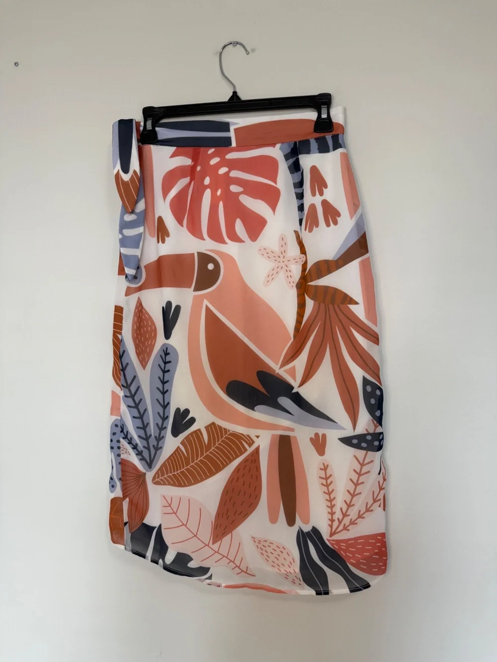 Hutch Tropical Toucan Print Wrap Midi Skirt Womens 0